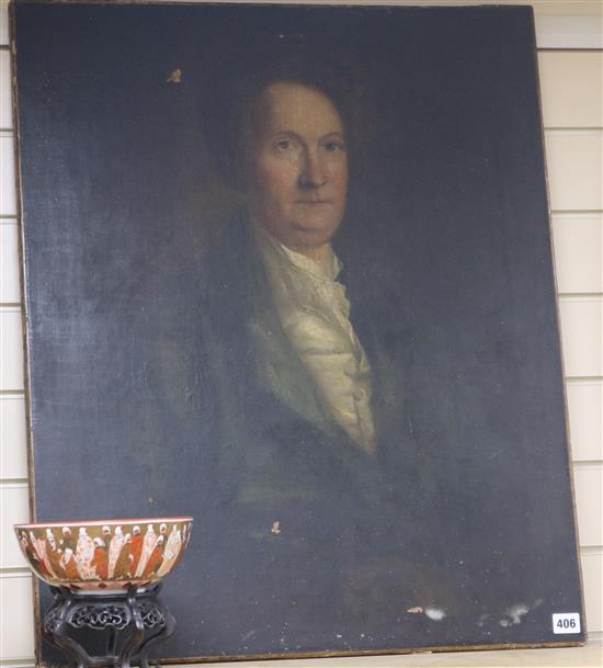 Early 19th century, oil on canvas, Portrait of a gentleman, 75 x 63cm, unframed